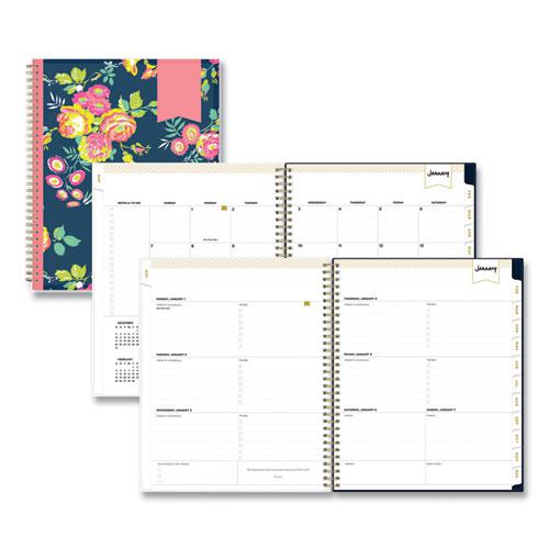 Day Designer Peyton Create-Your-Own Cover Weekly/Monthly Planner, Floral Artwork, 11 x 8.5, Navy, 12-Month (Jan-Dec): 2024. Picture 1
