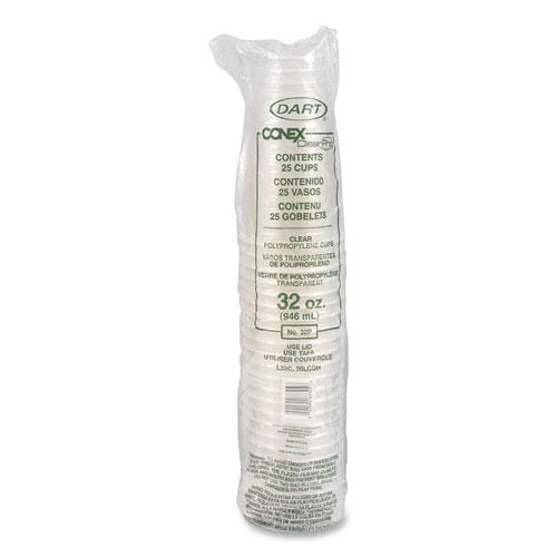Conex ClearPro Plastic Cold Cups, Cold Cups, 32 oz, Clear, 25/Bag, 20 Bags/Carton. Picture 3