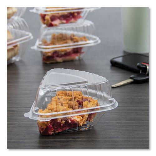 Showtime Clear Hinged Containers, Pie Wedge, 6.67 oz, 6.1 x 5.6 x 3, Clear, Plastic, 125/Pack, 2 Packs/Carton. Picture 4