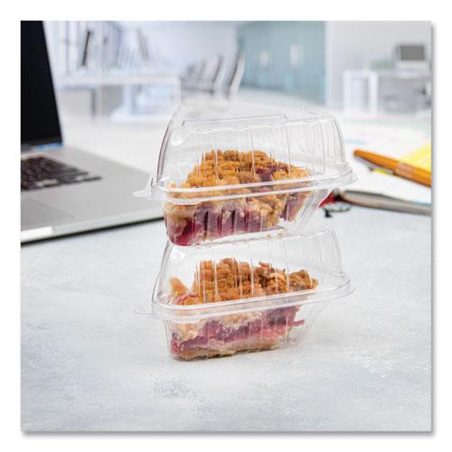 Showtime Clear Hinged Containers, Pie Wedge, 6.67 oz, 6.1 x 5.6 x 3, Clear, Plastic, 125/Pack, 2 Packs/Carton. Picture 5