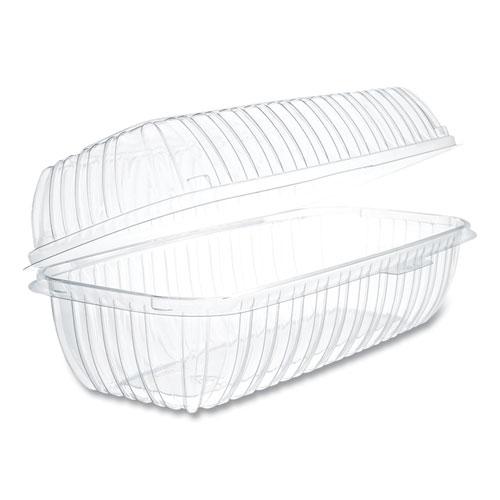Showtime Clear Hinged Containers, Hoagie Container, 29.9 oz, 5.1 x 9.9 x 3.5, Clear, Plastic, 100/Bag 2 Bags/Carton. Picture 1