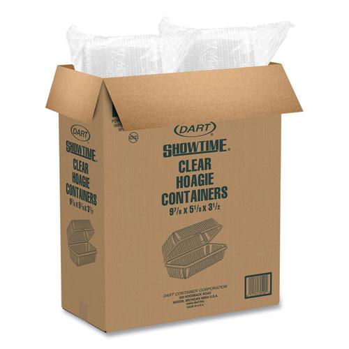 Showtime Clear Hinged Containers, Hoagie Container, 29.9 oz, 5.1 x 9.9 x 3.5, Clear, Plastic, 100/Bag 2 Bags/Carton. Picture 6