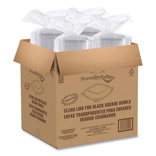 PresentaBowls Pro Clear Square Lids for 24-32 oz Bowls, 8.5 x 8.5 x 0.5, Clear, Plastic, 63/Bag, 4 Bags/Carton. Picture 5