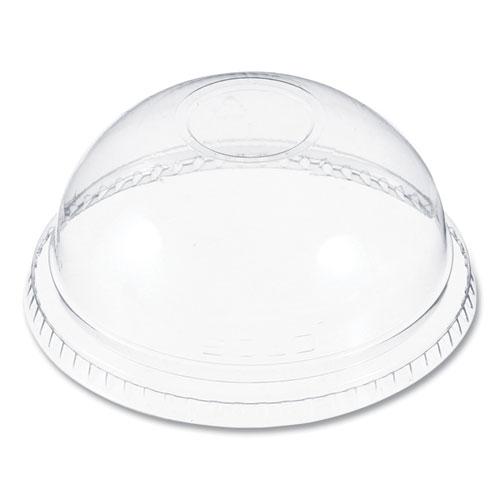 Plastic Dome Lid, No-Hole, Fits 9 oz to 22 oz Cups, Clear, 100/Sleeve, 10 Sleeves/Carton. Picture 1