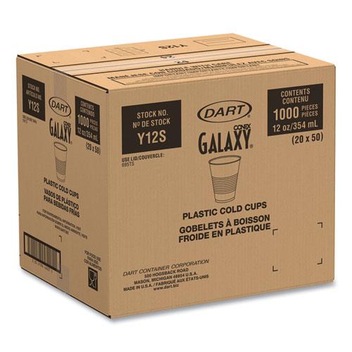High-Impact Polystyrene Squat Cold Cups, 12 oz, Translucent, 50 Cups/Sleeve, 20 Sleeves/Carton. Picture 2