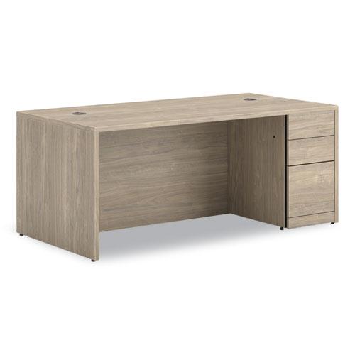 10500 Series Single Full-Height Pedestal Desk, Right: Box/Box/File, 72" x 36" x 29.5", Kingswood Walnut. Picture 1