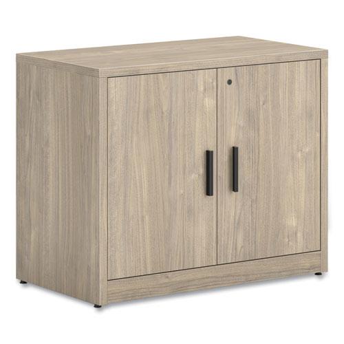 10500 Series Storage Cabinet with Doors, Two Shelves, 36" x 20" x 29.5", Kingswood Walnut. Picture 1