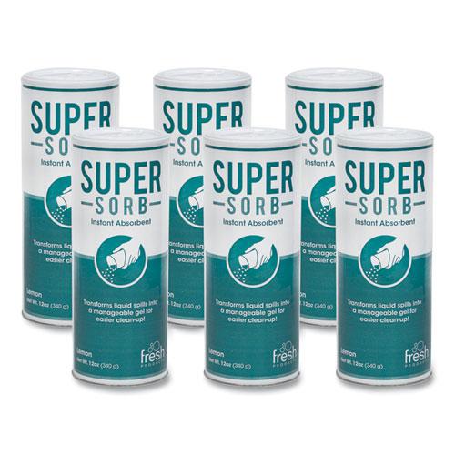 Super-Sorb Liquid Spill Absorbent, Lemon Scent, 720 oz Absorbing Volume, 12 oz Shaker Can, 6/Box. Picture 1