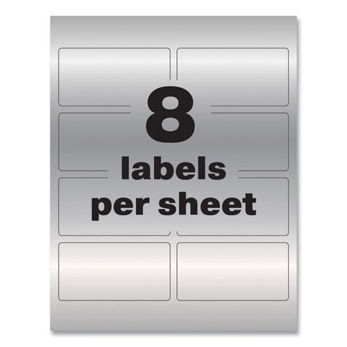PermaTrack Metallic Asset Tag Labels, Laser Printers, 2 x 3.75, Silver, 8/Sheet, 8 Sheets/Pack. Picture 6