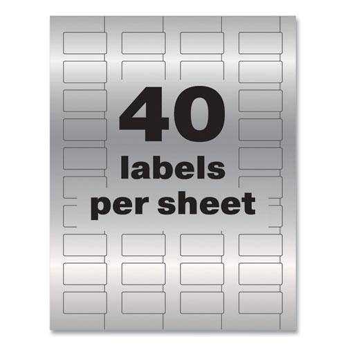 PermaTrack Metallic Asset Tag Labels, Laser Printers, 0.75 x 1.5, Metallic Silver, 40/Sheet, 8 Sheets/Pack. Picture 6