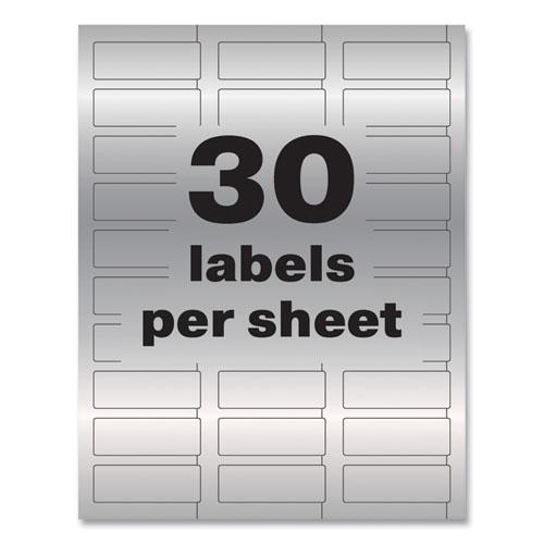 PermaTrack Metallic Asset Tag Labels, Laser Printers, 0.75 x 2, Metallic Silver, 30/Sheet, 8 Sheets/Pack. Picture 6