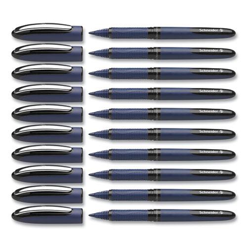 One Business Rollerball Pen, Stick, Fine 0.6 mm, Black Ink, Dark Blue/Black Barrel, 10/Box. Picture 2
