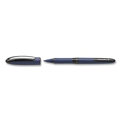 One Business Rollerball Pen, Stick, Fine 0.6 mm, Black Ink, Dark Blue/Black Barrel, 10/Box. Picture 6