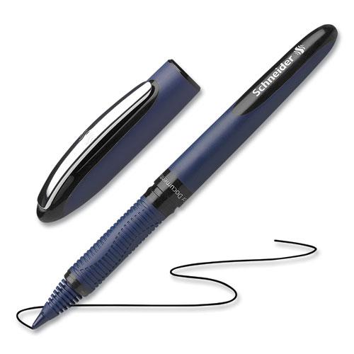 One Business Rollerball Pen, Stick, Fine 0.6 mm, Black Ink, Dark Blue/Black Barrel, 10/Box. Picture 7