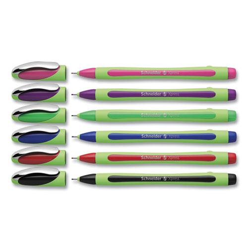 Xpress Fineliner Pen, Stick, Fine 0.8 mm, Assorted Ink and Barrel Colors, 6/Pack. Picture 2
