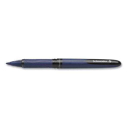One Business Rollerball Pen, Stick, Fine 0.6 mm, Black Ink, Dark Blue/Black Barrel, 10/Box. Picture 9