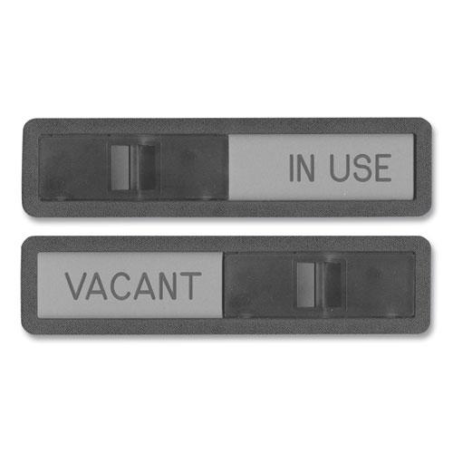 Vacant/In Use Sign, In-Use; Vacant, 2.5 x 10.5, Black/Silver. Picture 1