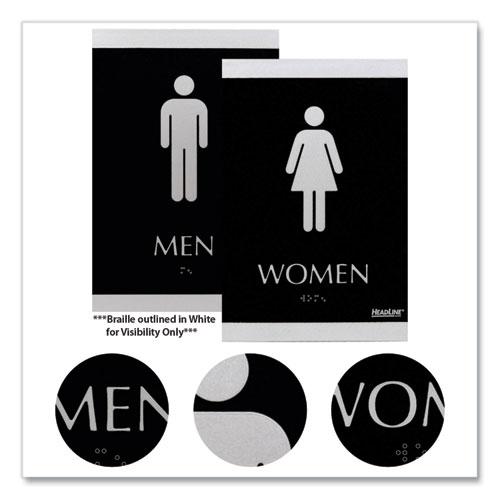 Century Series Office Sign, Men; Women, 6 x 9, Black/Silver. Picture 2