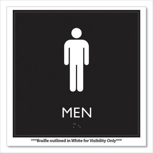 ADA Sign, Men, Plastic, 8 x 8, Clear/White. Picture 2