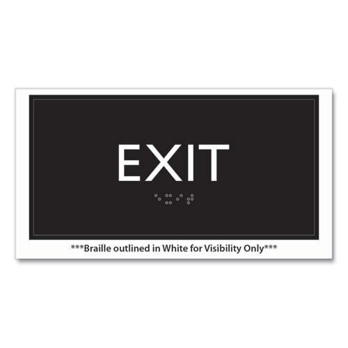 ADA Sign, Exit, Plastic, 4 x 4, Clear/White. Picture 2