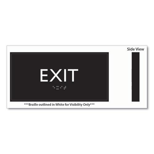 ADA Sign, Exit, Plastic, 4 x 4, Clear/White. Picture 3