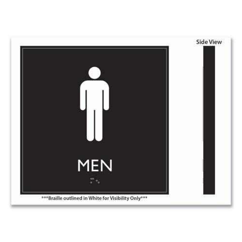 ADA Sign, Men, Plastic, 8 x 8, Clear/White. Picture 3