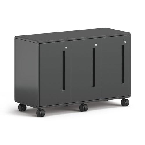 Class-ifi Tote Storage Cabinet, Three-Wide, 46.63" x 18.75" x 31.38", Charcoal Gray. Picture 3
