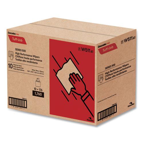Tuff-Job S500 High Performance Wipers, 9.25 x 12.5, White, 176/Box, 10 Box/Carton. Picture 3