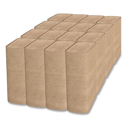 Select Folded Towels, Multifold, 1-Ply, 9 x 9.45, Natural, 250/Pack, 16 Packs/Carton. Picture 4