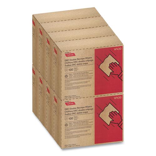 Tuff-Job Double Recrepe Wipers, 9.75 x 16.5, White, 100/Box, 8 Box/Carton. Picture 3
