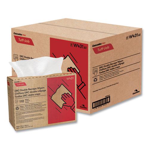 Tuff-Job Double Recrepe Wipers, 9.25 x 12.5, White, 110/Box, 12 Boxes/Carton. Picture 3