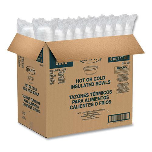 Insulated Foam Bowls, 6 oz, White, 50/Pack, 20 Packs/Carton. Picture 7