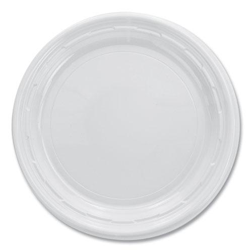 Famous Service Plastic Dinnerware, Plate, 6" dia, White, 125/Pack, 8 Packs/Carton. Picture 1