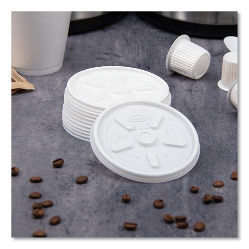 Vented Plastic Hot Cup Lids, 10 oz Cups, White, 1,000/Carton. Picture 4