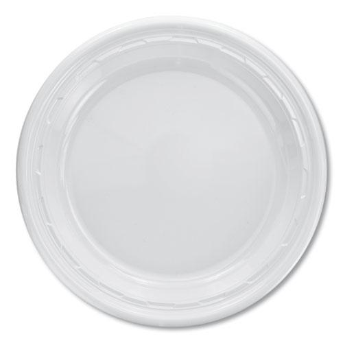 Famous Service Impact Plastic Dinnerware, Plate, 10.25" dia, White, 500/Carton. Picture 1