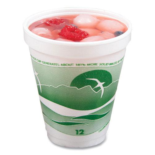 Horizon Hot/Cold Foam Drinking Cups, 12 oz, Green/White, 25/Bag, 40 Bags/Carton. Picture 4