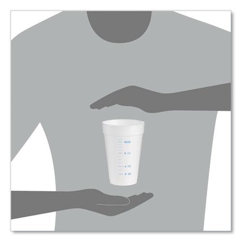 Graduated Foam Medical Cups, 16 oz, White, 25/Pack, 40 Packs/Carton. Picture 8