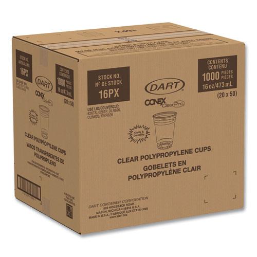Conex ClearPro Plastic Cold Cups, Plastic, 16 oz, Clear, 50/Pack, 20 Packs/Carton. Picture 2