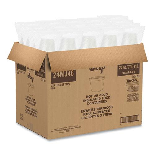 Foam Containers, 24 oz, White, 25/Bag, 20 Bags/Carton. Picture 7