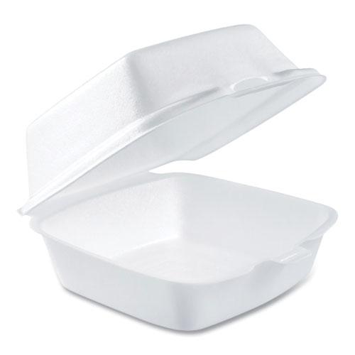 Foam Hinged Lid Containers, 5.38 x 5.5 x 2.88, White, 500/Carton. Picture 1