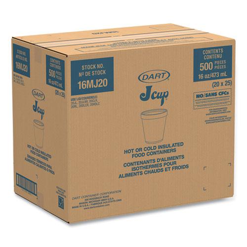 Foam Containers, Squat, 16 oz, White, 25/Bag, 20 Bags/Carton. Picture 2