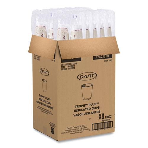 Trophy Plus Dual Temperature Insulated Cups in Symphony Design, 8 oz, Beige, 100/Pack. Picture 6