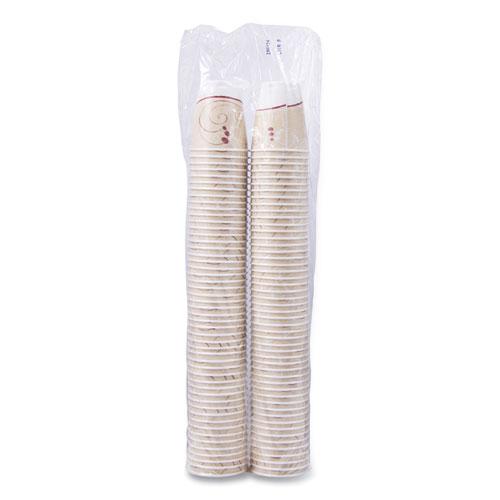 Trophy Plus Dual Temperature Insulated Cups in Symphony Design, 8 oz, Beige, 100/Pack. Picture 3
