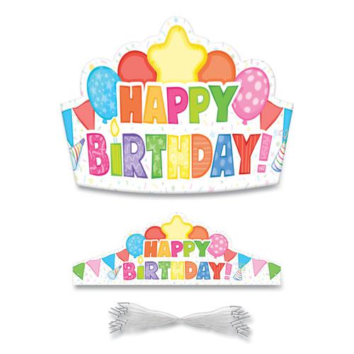Student Crown, Birthday, 14.5 x 5.13, Assorted Colors, 30/Pack. Picture 1