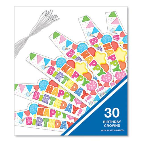 Student Crown, Birthday, 14.5 x 5.13, Assorted Colors, 30/Pack. Picture 2