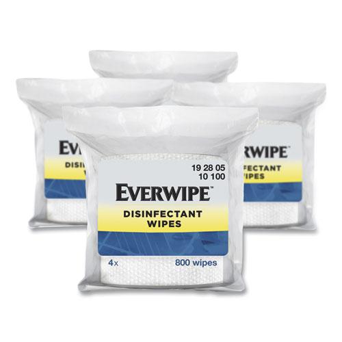 Disinfectant Wipes, 1-Ply, 8 x 6, Lemon, White, 800/Bag, 4 Bags/Carton. Picture 1