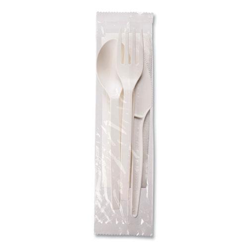 EcoSense Renewable PSM Wrapped Cutlery Kit, White, 250/Carton. Picture 4