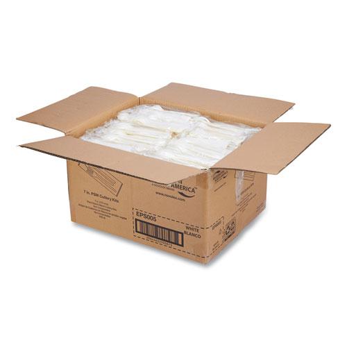 EcoSense Renewable PSM Wrapped Cutlery Kit, White, 250/Carton. Picture 5