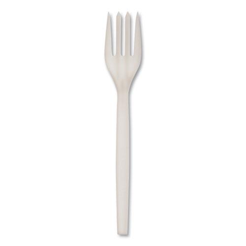 EcoSense Renewable Plant Starch Cutlery, Fork, 7", 50/Pack, 20 Packs/Carton. Picture 6