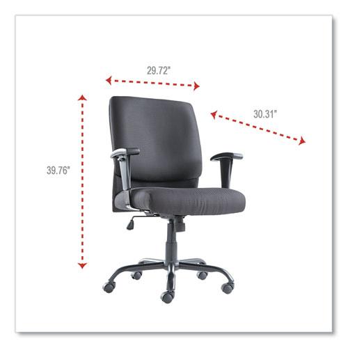 Big/Tall Swivel/Tilt Mid-Back Chair, Supports Up to 450 lb, 19.29" to 23.22" Seat Height, Black. Picture 8